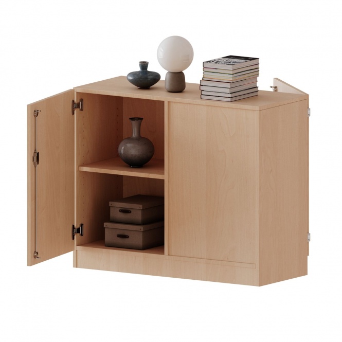 Raumteiler Schrank, 2 OH, 2 Türen, wechselseitig angeordnet, abschließbar, B/H/T 100x82x40cm 